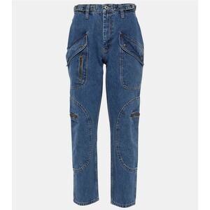 Re/Done Racer Jeans Womens Size 24 High‎ Rise Tapered Cargo High Rise Denim